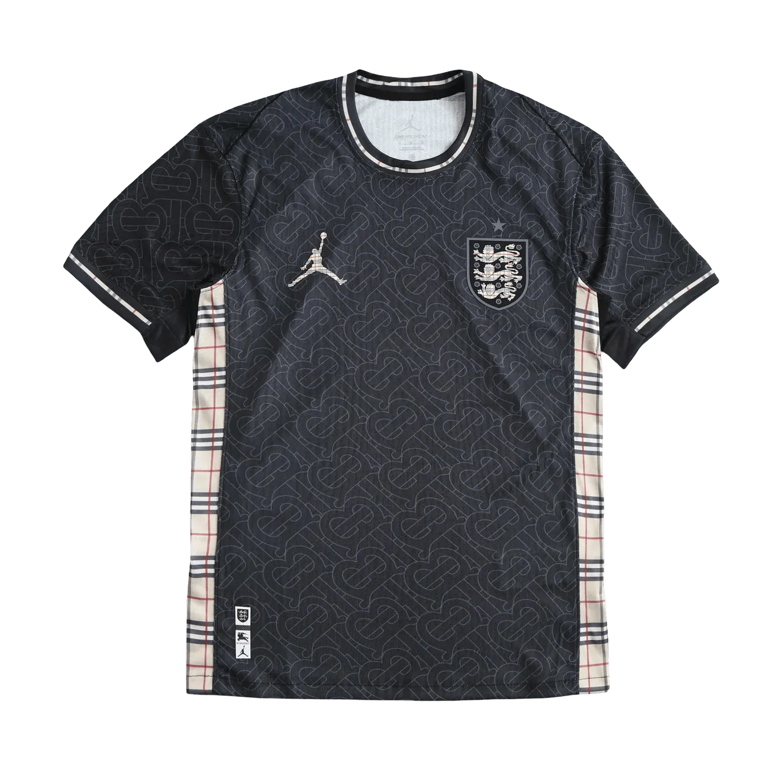2024/2025 ENGLAND Euro Jordan x Burberry Black Special Edition kit – Fan Version