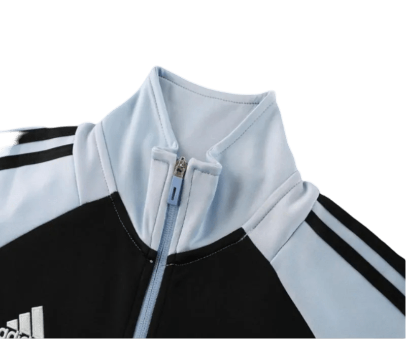 2024/2025 Juventus Light Blue & Black Full Zipper Jacket + Long Pants