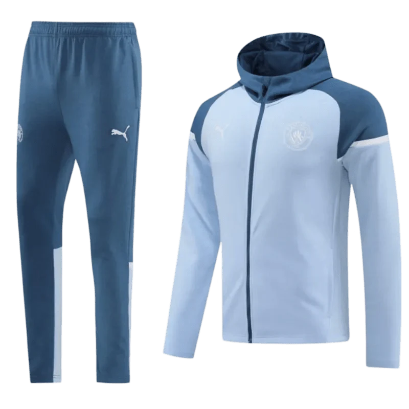2024/2025 Sky Blues Light Blue Hoodie Full Zipper Jacket + Long Pants