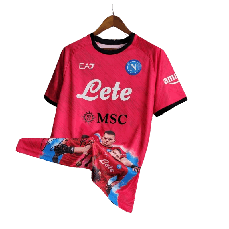 23-24 Napoli Face Game Lozano Red Kit - Fan version