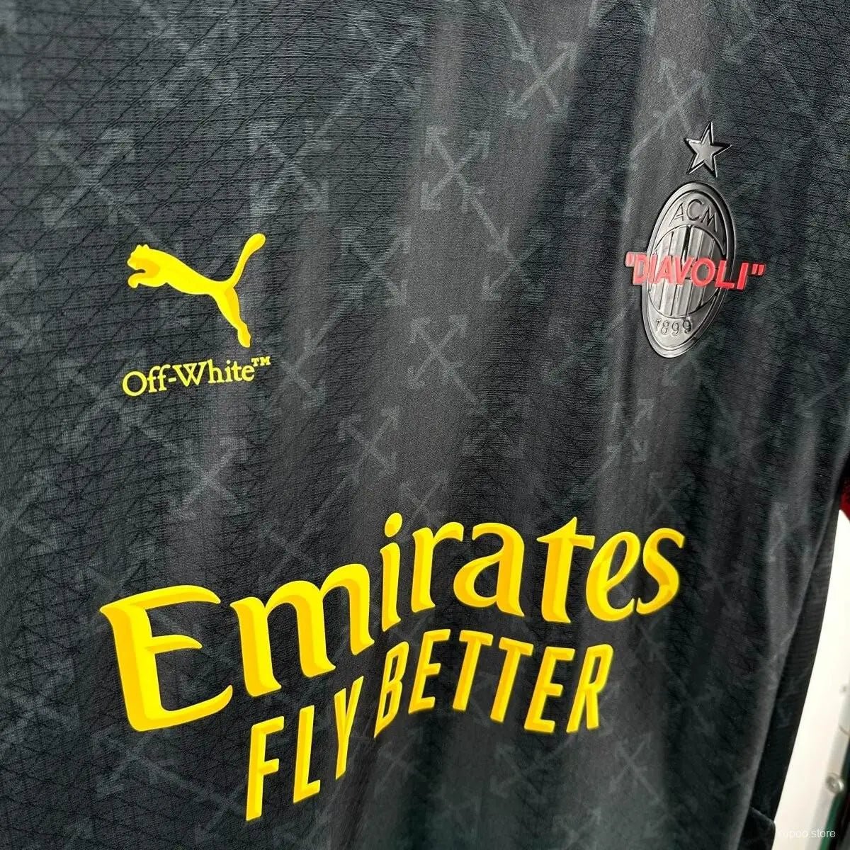 AC Milan Off White Jersey Black Green 2024 Limited