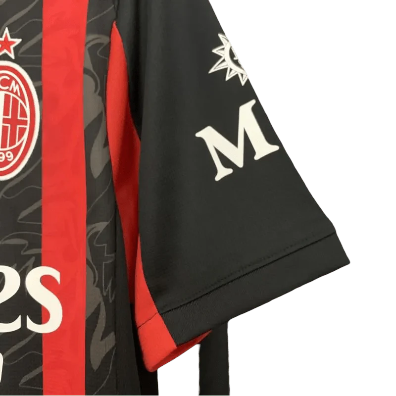 AC Milan Home Kit 2025 Fan Version Flames