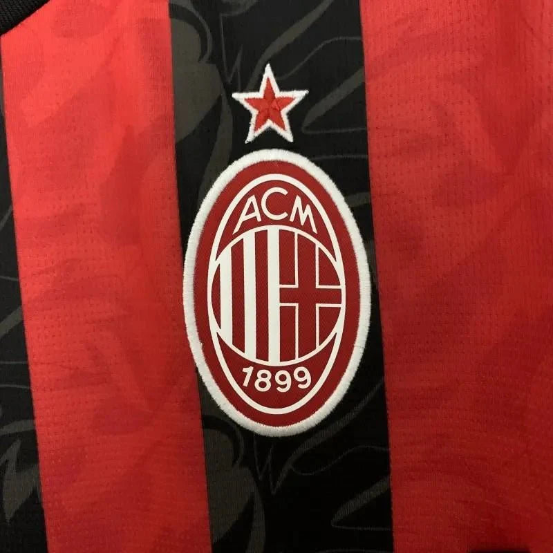 AC Milan Home Kit 2025 Fan Version Flames