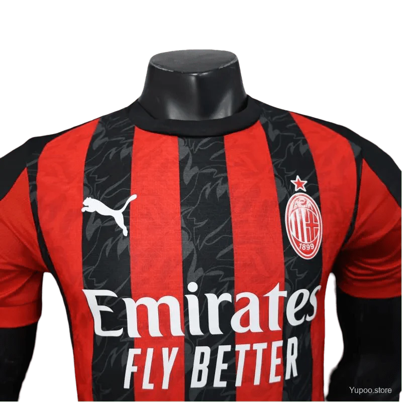 AC Milan Home Kit 2025 Player Version Flames
