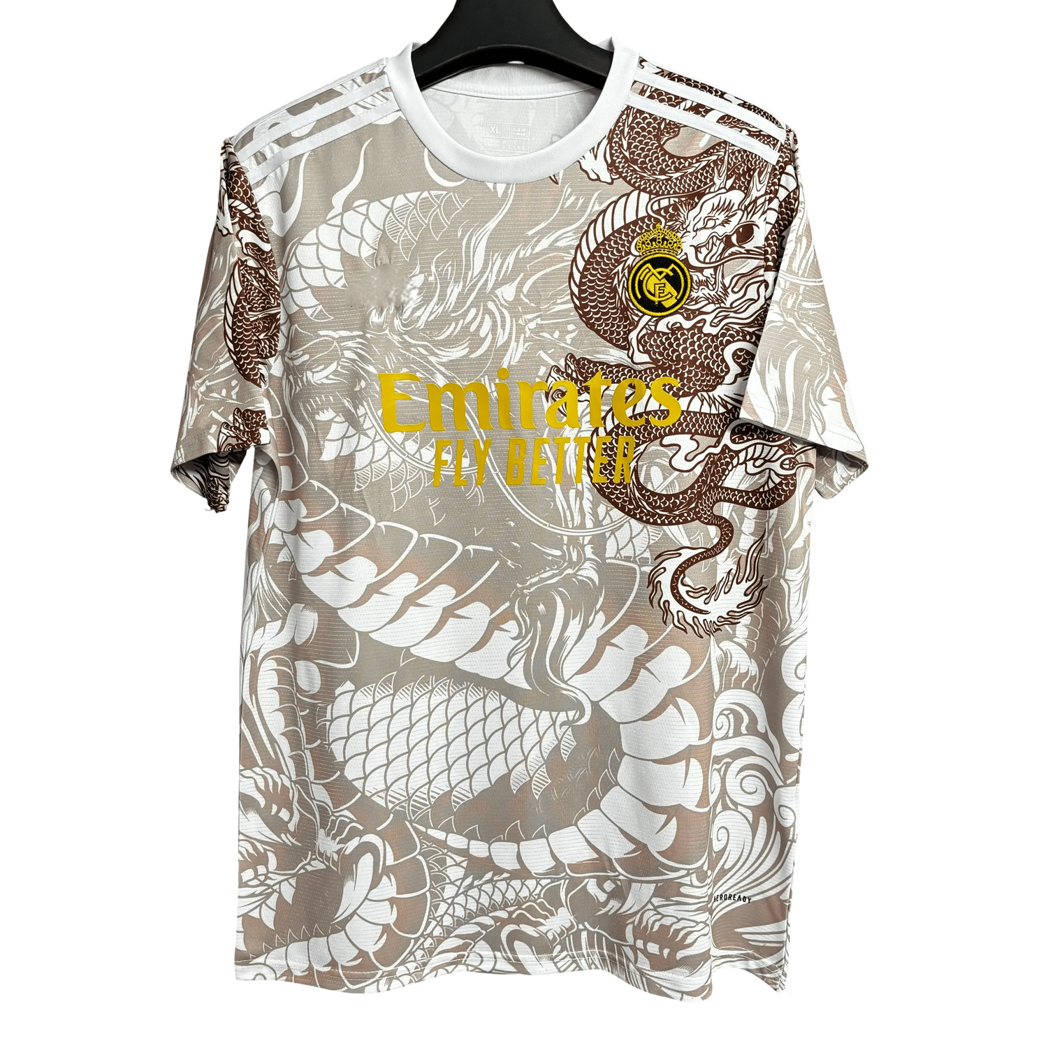 Real Madrid Beige & Red Dragon Jersey - 2025/2026 Special Edition Fan Version