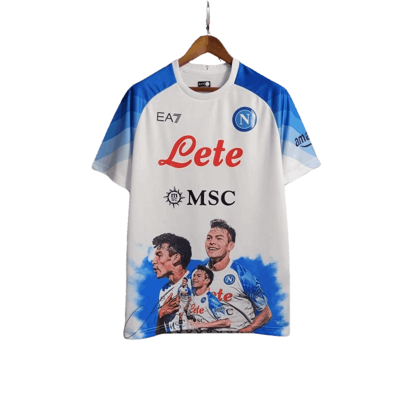 2023/2024 Napoli Face Game Lozano White Kit - Fan Version