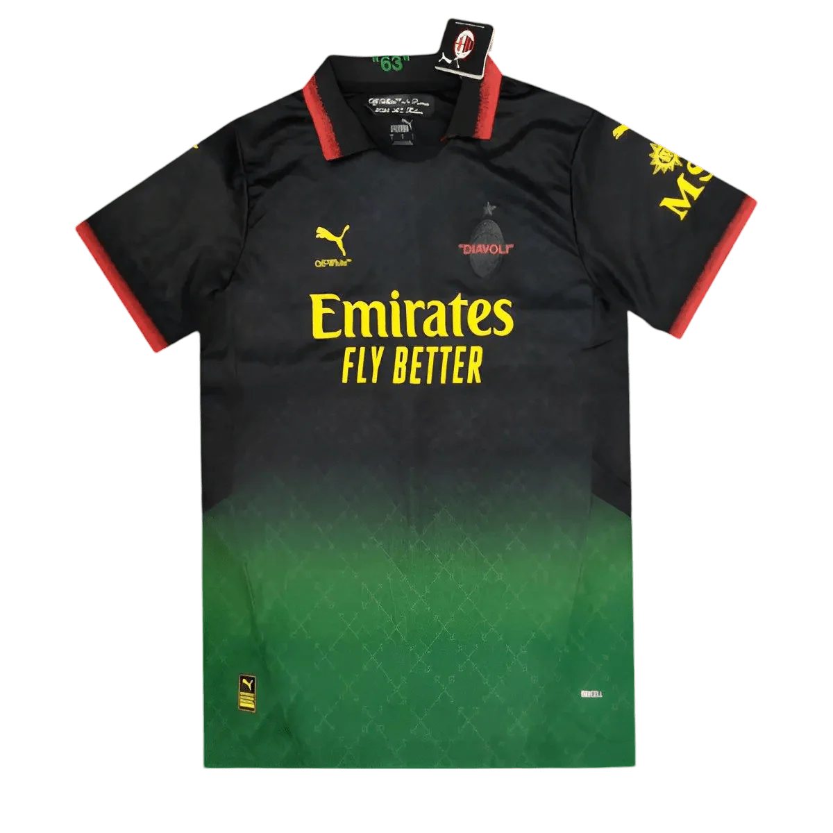 AC Milan Off White Jersey Black Green Fan Version