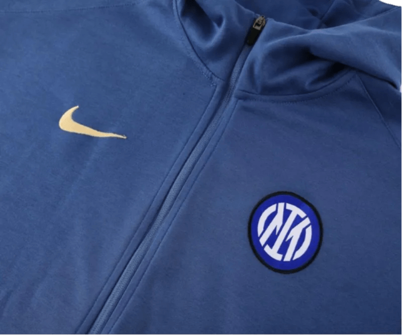 2024/2025 Inter Milan Blue Hoodie Full Zipper Jacket + Long Pants