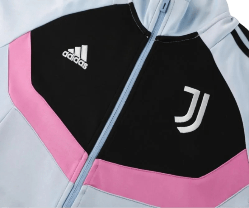 2024/2025 Juventus Light Blue & Black Full Zipper Jacket + Long Pants