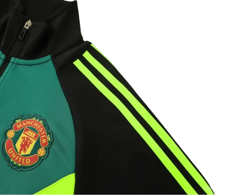 2024/2025 Newton Heath Black & Green Full Zipper Jacket + Long Pants