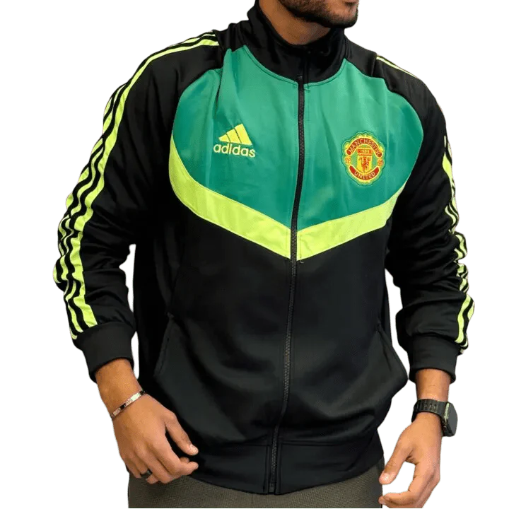 2024/2025 Newton Heath Black & Green Full Zipper Jacket + Long Pants
