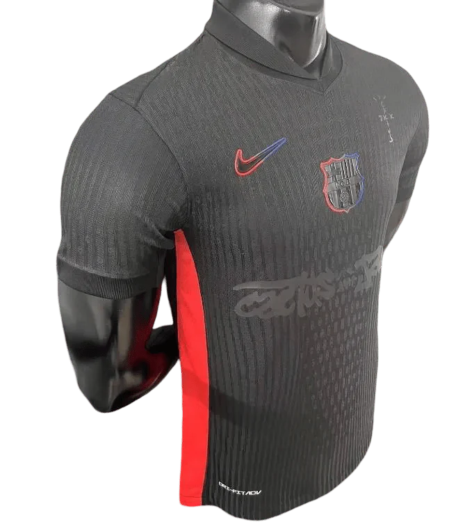 2025 Barcelona X Travis Black Away Special Jersey - Player Version