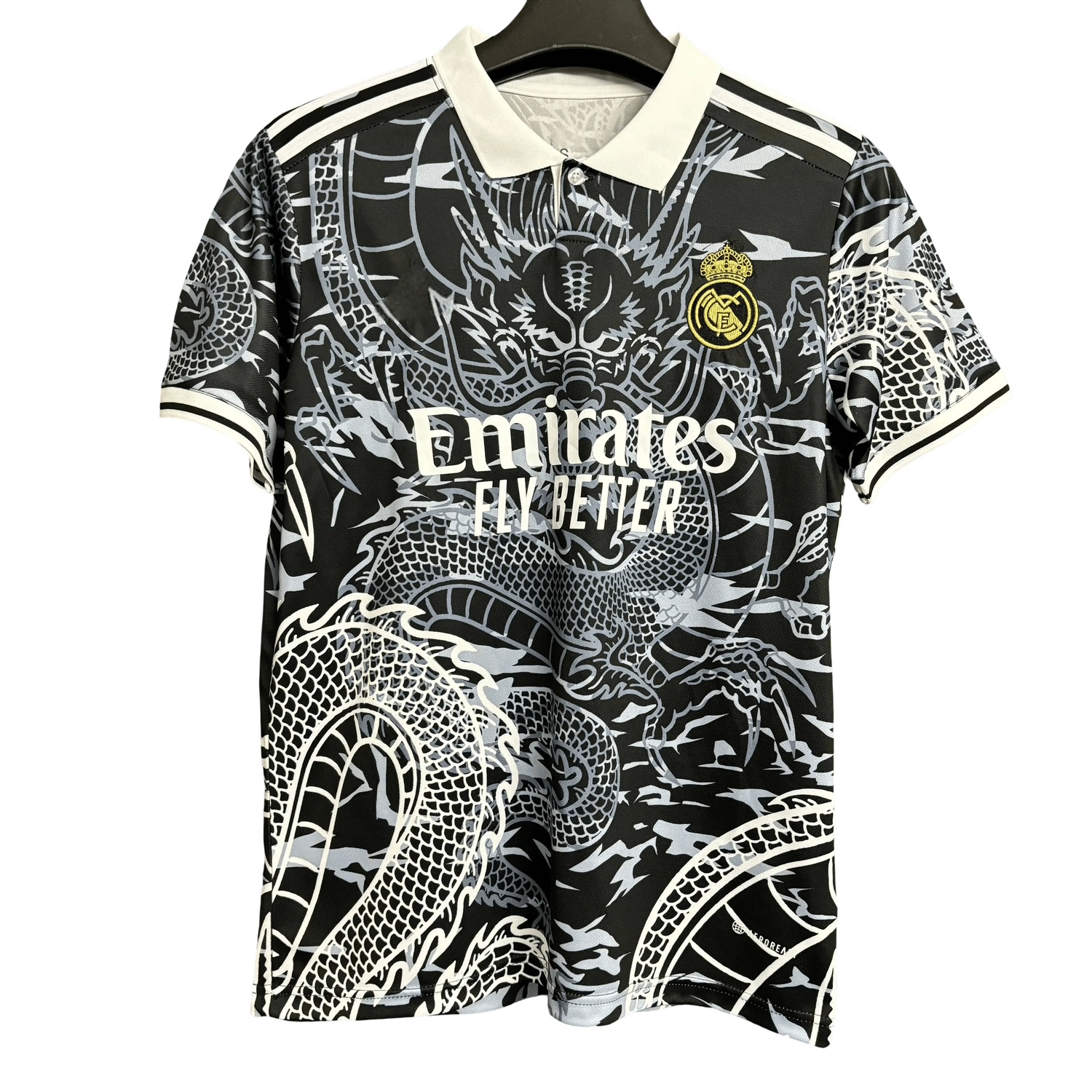 Real Madrid Black & White Dragon Jersey - 2025/2026 Special Edition Fan Version