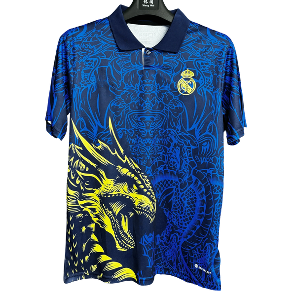 Real Madrid Blue & Gold Dragon Jersey - 2025/2026 Special Edition Fan Version