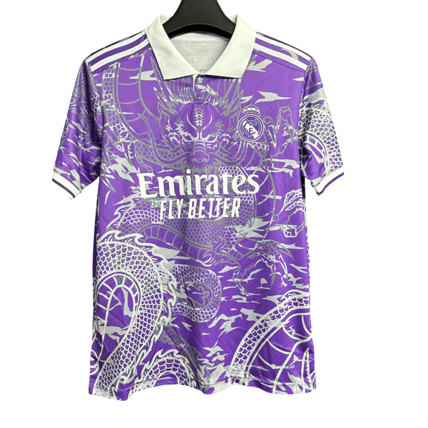 Real Madrid White & Lavender Dragon Jersey - 2025/2026 Special Edition Fan Version